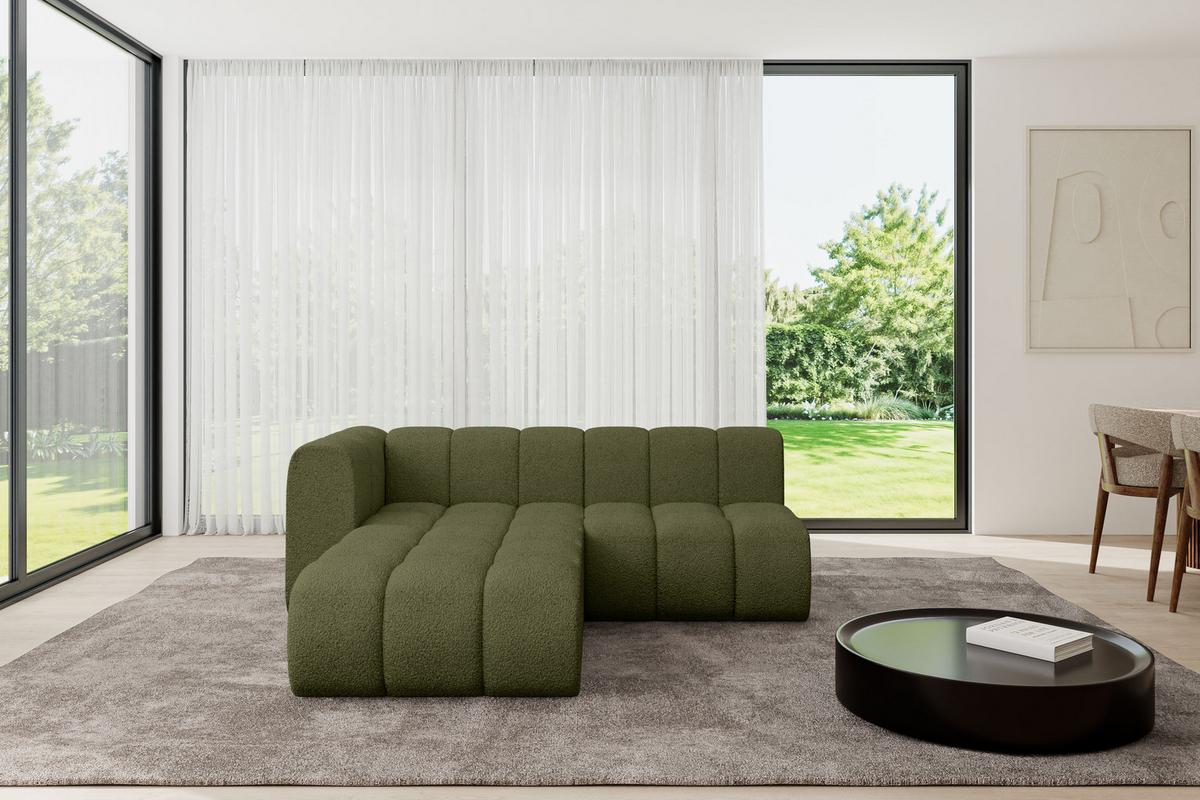 ECKSOFA modulares Sofa Darnel-L1 - 205x177x70 cm Grün - Grün, Holzwerkstoff/Textil (205/177cm) - ALTDECOR