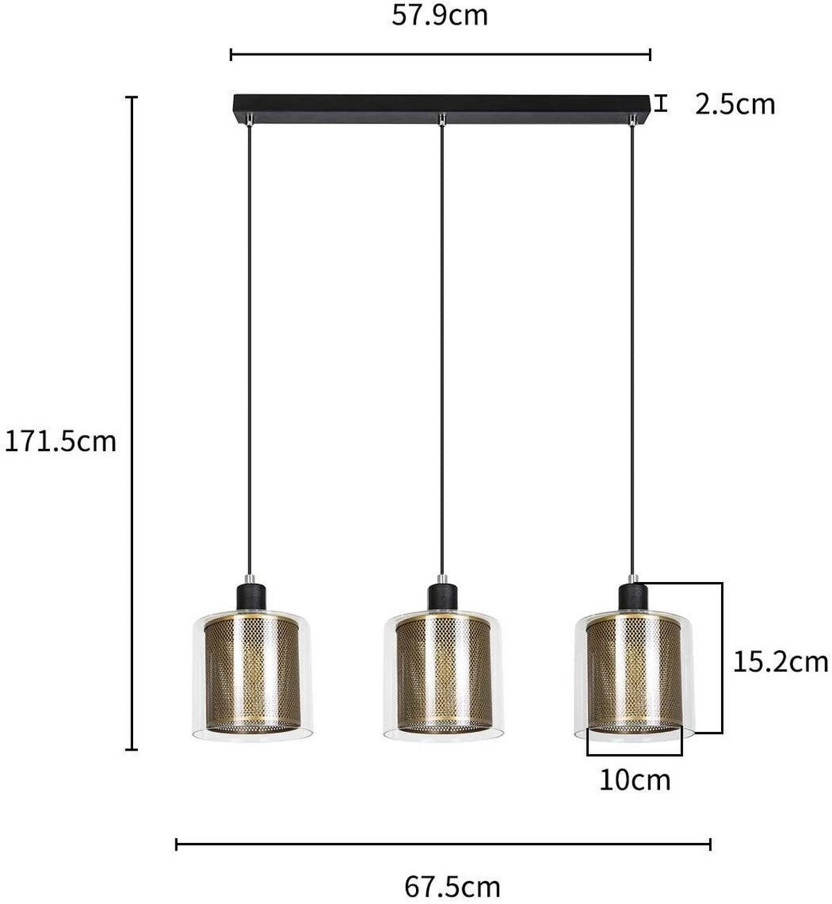 PENDELLEUCHTE Marisol 171.5/13/17.5 cm - Goldfarben, Metall (171.5/13/17.5cm) - ZMH