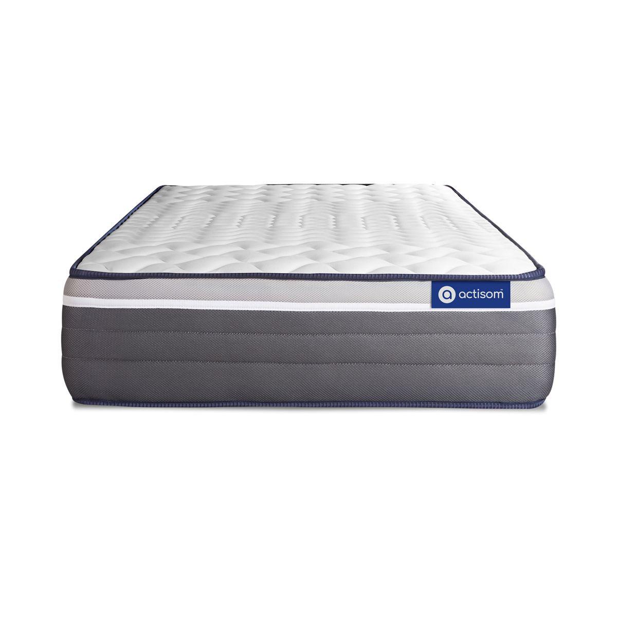 MATRATZE Actiflex plus Taschenfederkern und Memory-Schaum 80 x 200 cm h4 - Weiß, Textil (80/200cm) - ACTISOM