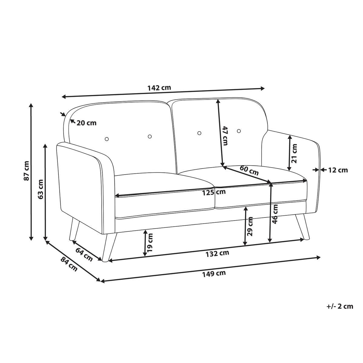 2-SITZER-SOFA Bouclé Beige Ettrum - Beige/Braun, Textil (149/87/84cm) - Beliani