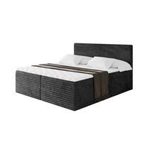 BOXBETT mit Matratze H4 und Lattenrost - TOLO-v1 - 180x200 Cord - Schwarz - Schwarz, Holzwerkstoff (180/200cm)