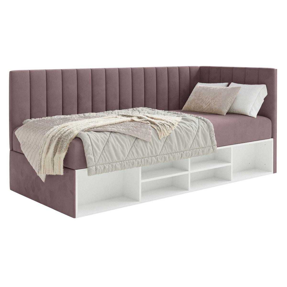 JUGENDBETT Ventrio Violett Easy-Clean-Samtbezug 90x200 cm - Lila, Holz/Textil (90/200cm) - Selsey