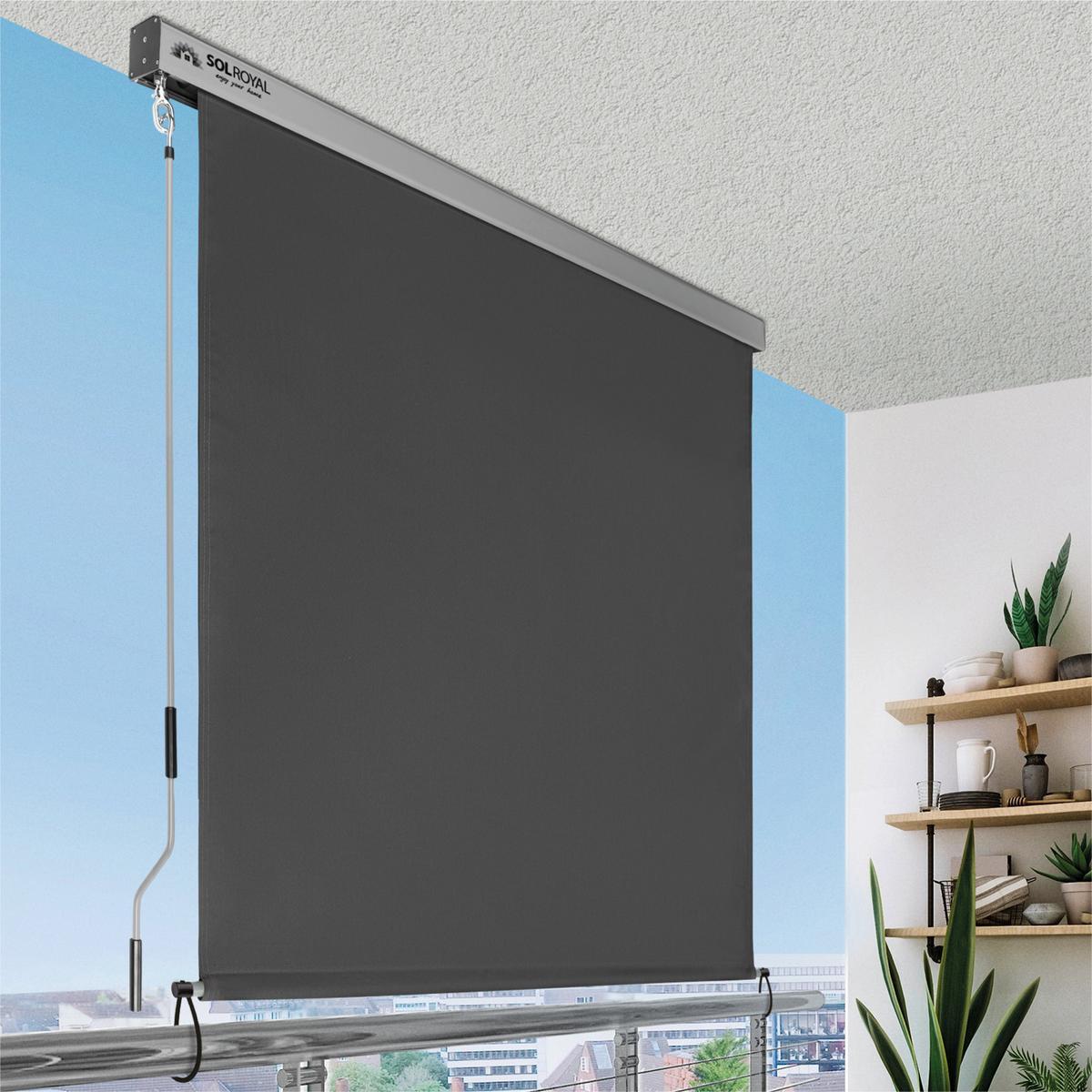 SENKRECHTMARKISE SolVision MS5 1,6/2,5 m Anthrazit - Anthrazit, Kunststoff (160/250/1cm) - Sol Royal