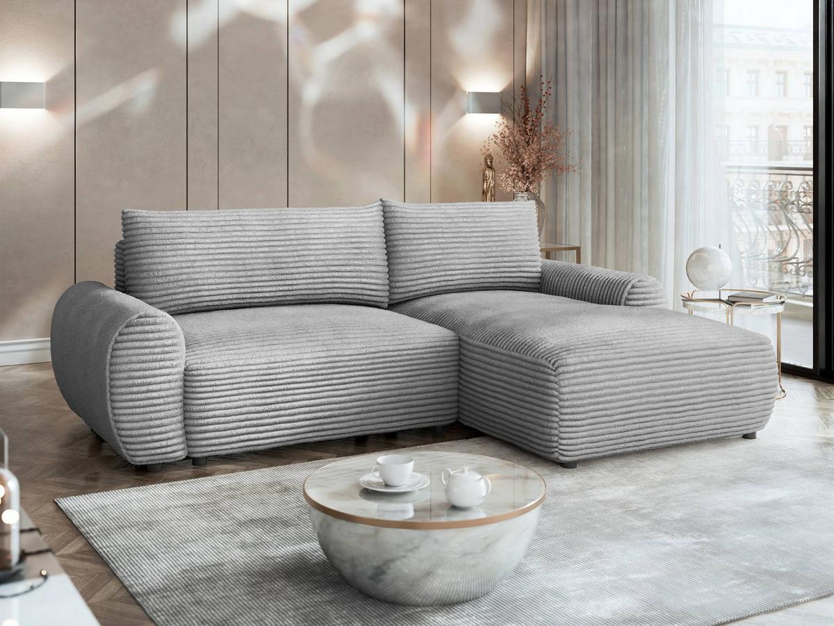 ECKSOFA Bello, Seite: Rechts - Hellgrau/Schwarz, Holz/Kunststoff (267/177cm) - MIRJAN24
