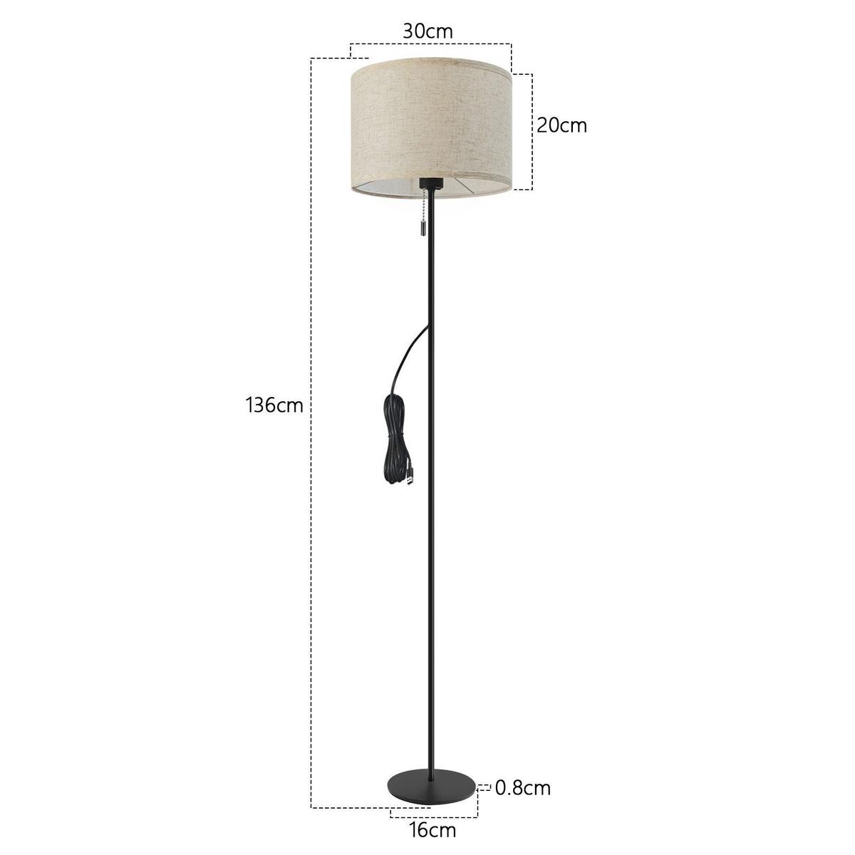 LED-STEHLAMPE Yamamoto 136/16/30cm - Schwarz, Metall (136/16/30cm) - Nettlife