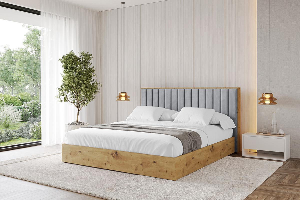POLSTERBETT mit Bettkasten und Lattenrost, Bett mit Matratze H3/H4 - ENZO4 180x200 Grau - Grau, Holzwerkstoff/Textil (180/200cm) - ALTDECOR