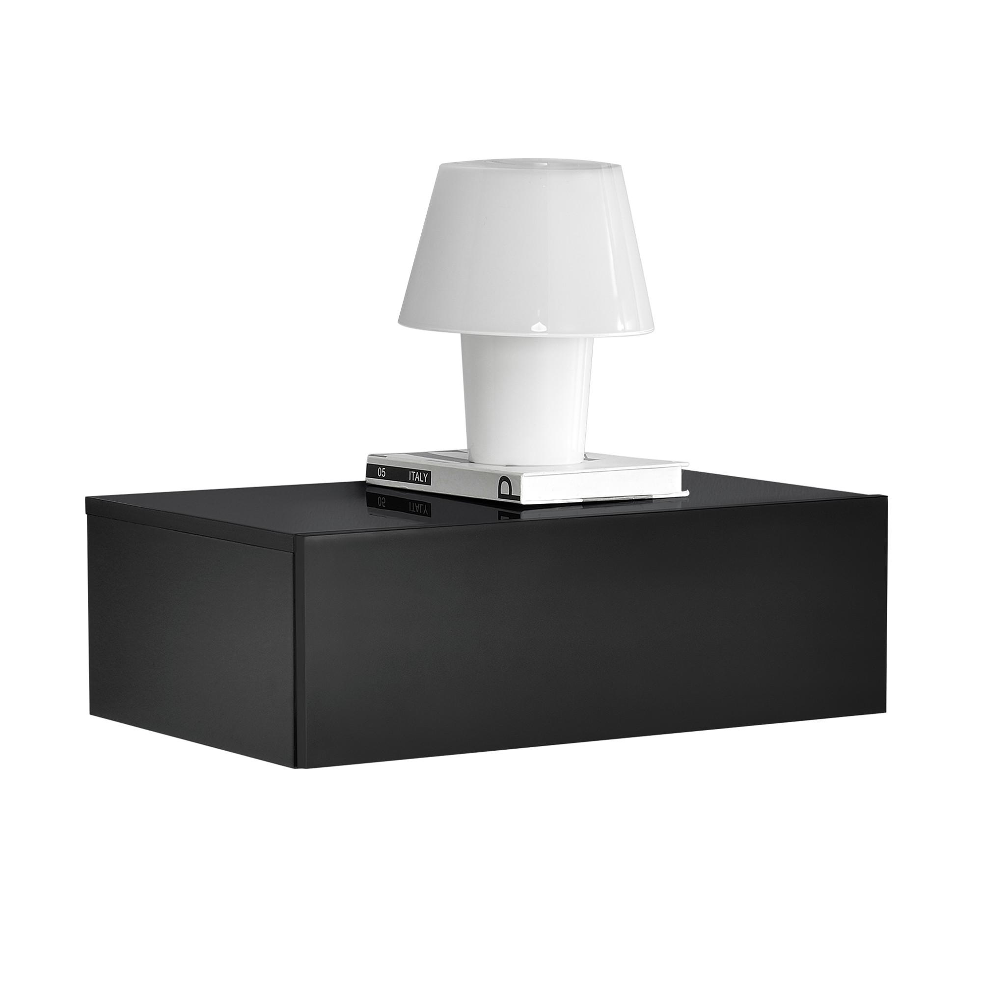 WANDREGAL Oslo - Schwarz Hochglanz, Holzwerkstoff (46/15/30cm) - [en.casa]