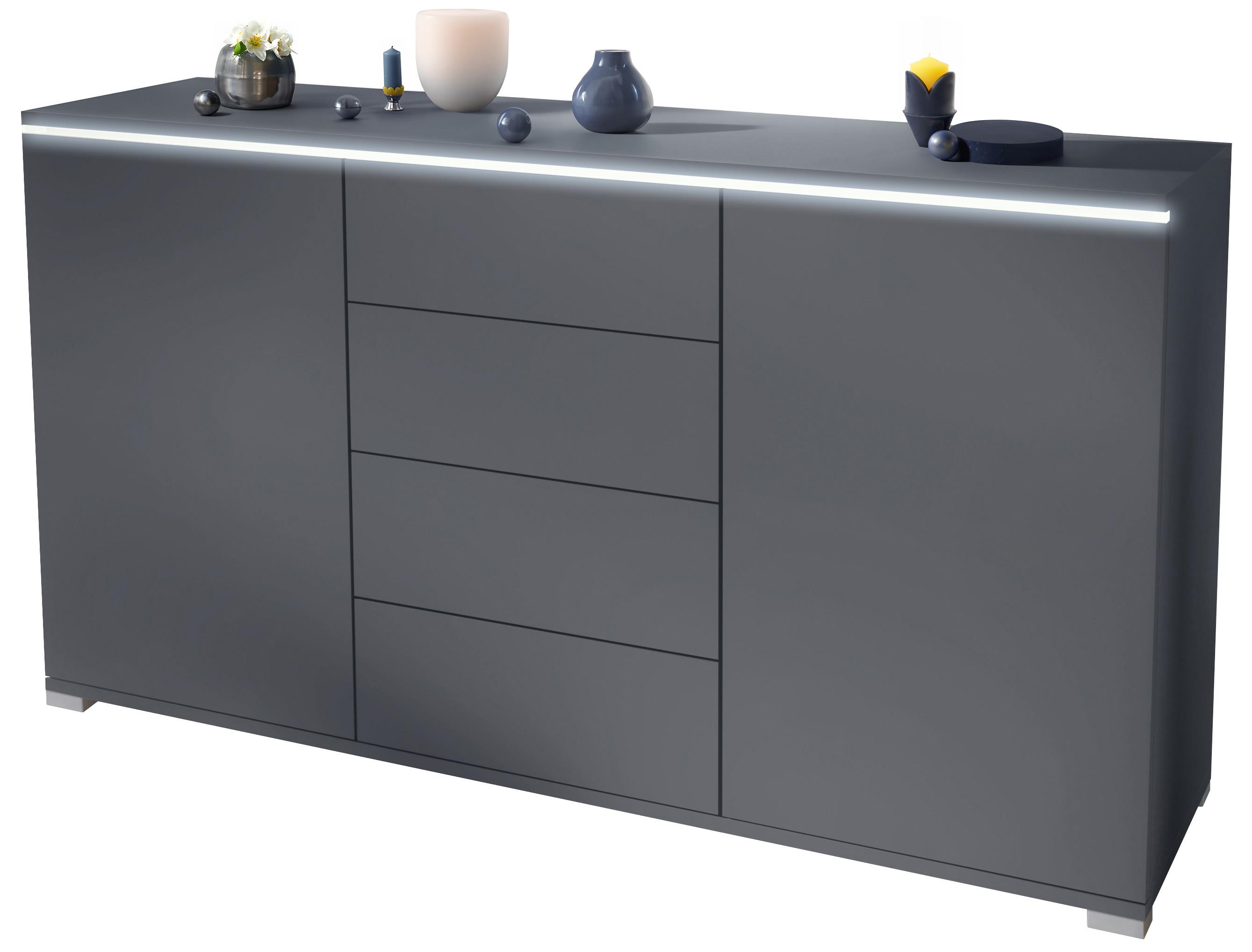 SIDEBOARD Faro Anthrazit matt - Anthrazit, Holzwerkstoff (138.5/75.5/35cm) - Vladon