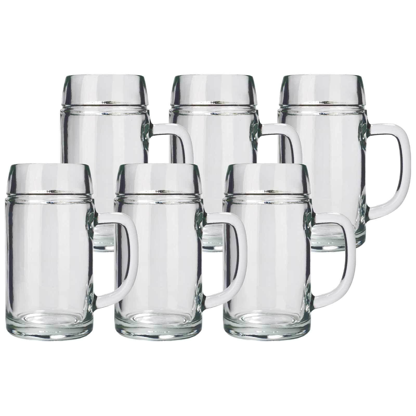 MASSKRUG STYRIA transparent 1000 ml 6er Set - Transparent, Glas (1L) - Stölzle Lausitz