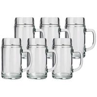 MASSKRUG STYRIA transparent 1000 ml 6er Set - Transparent, Glas (1L) - Stölzle Lausitz
