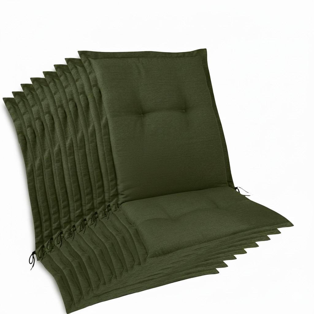 NIEDERLEHNERAUFLAGE Highlux HL 105x50x7cm Dunkelgrün (8tlg) - Dunkelgrün, Textil (50/7/105cm) - Beautissu 