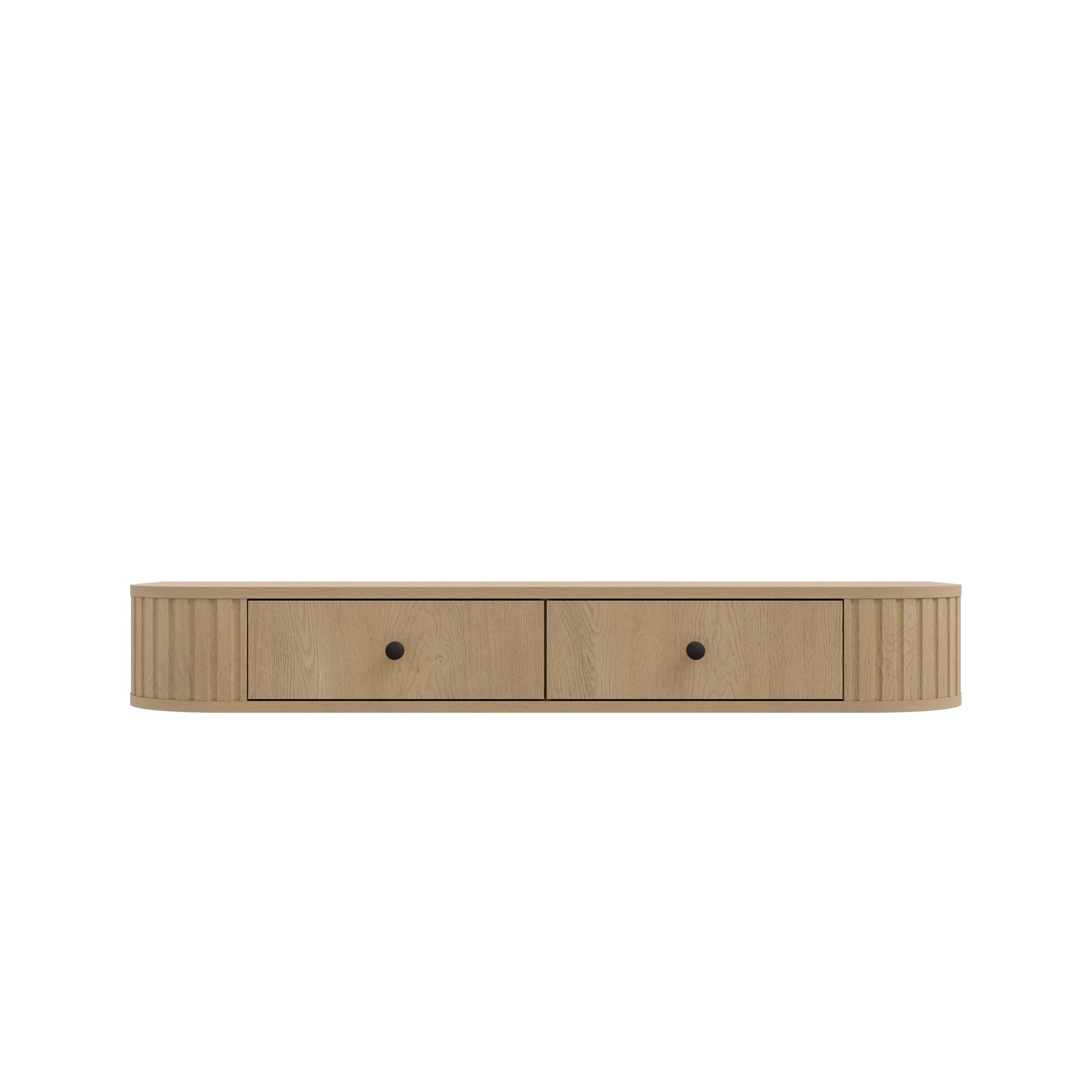 KONSOLENTISCH BOLLA 123/17,5/35,9 cm Hängender Kosmetiktisch mit Schubladen, Eichefarben - Eichefarben, Holzwerkstoff (35.9/123/17.5cm) - MASSENO