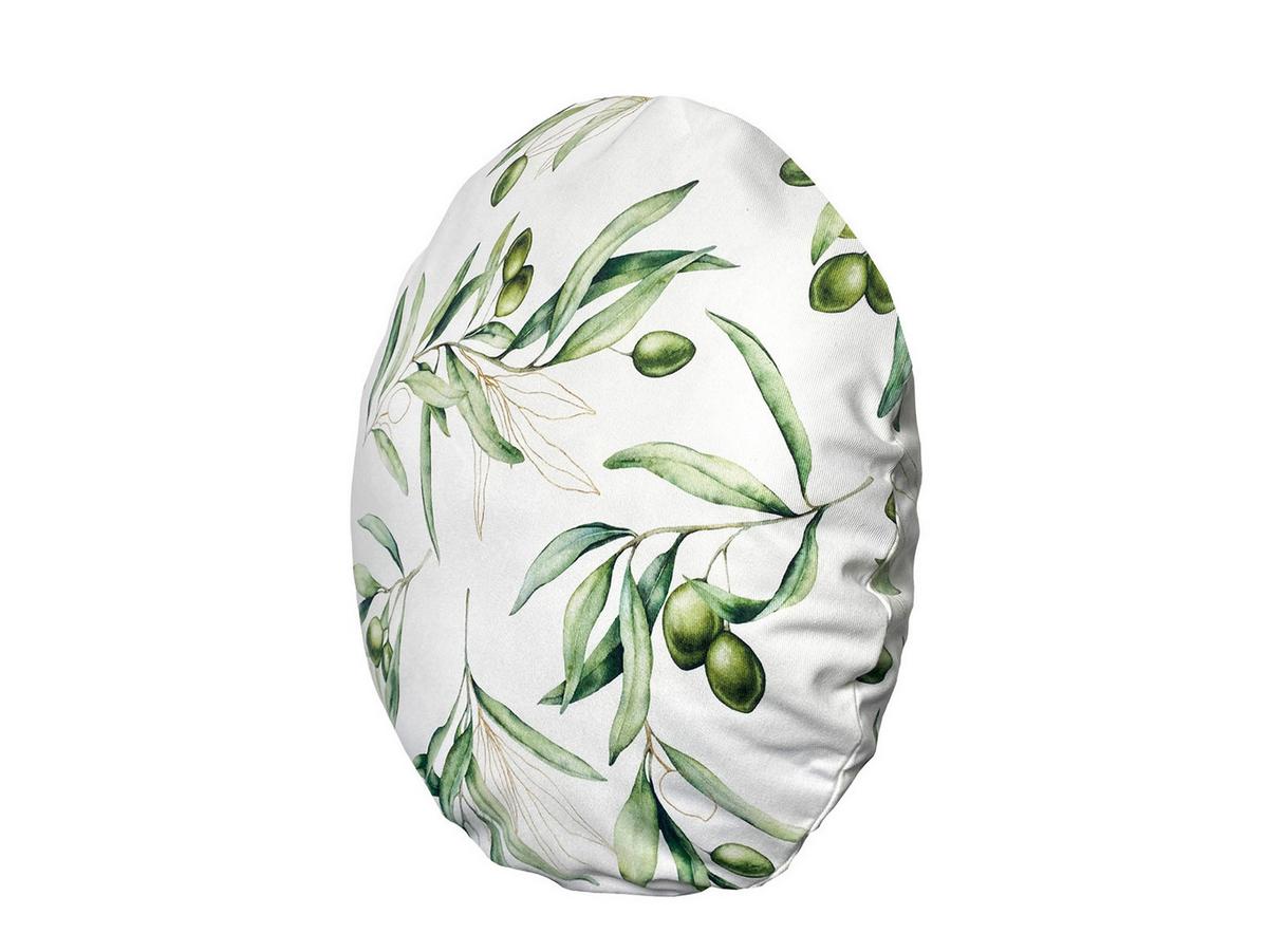 KISSENHÜLLE Rund Italy Collection Oliven 50 cm Ø - Ecru/Multicolor, Textil (50/50cm) - beties Heimtextil