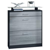 SCHUHSCHRANK Loret Front in Avola-Anthrazit - Anthrazit, Holzwerkstoff (89/104/23cm) - Vladon