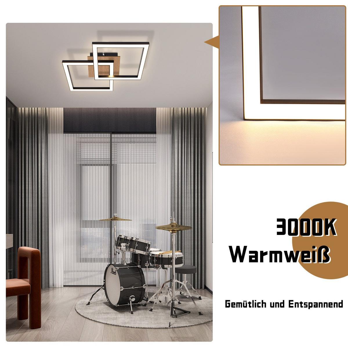 LED-DECKENLEUCHTE Frost 33.3/33/6.1 cm - Schwarz, Metall (33.3/33/6.1cm) - Nettlife