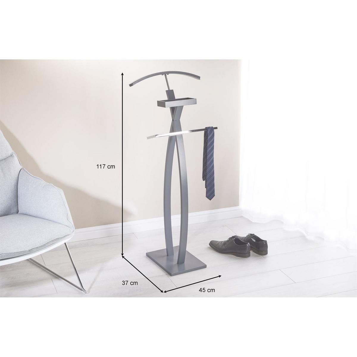 HERRENDIENER ROBIN grau - Grau, Holz (45/117/34cm) - IDIMEX