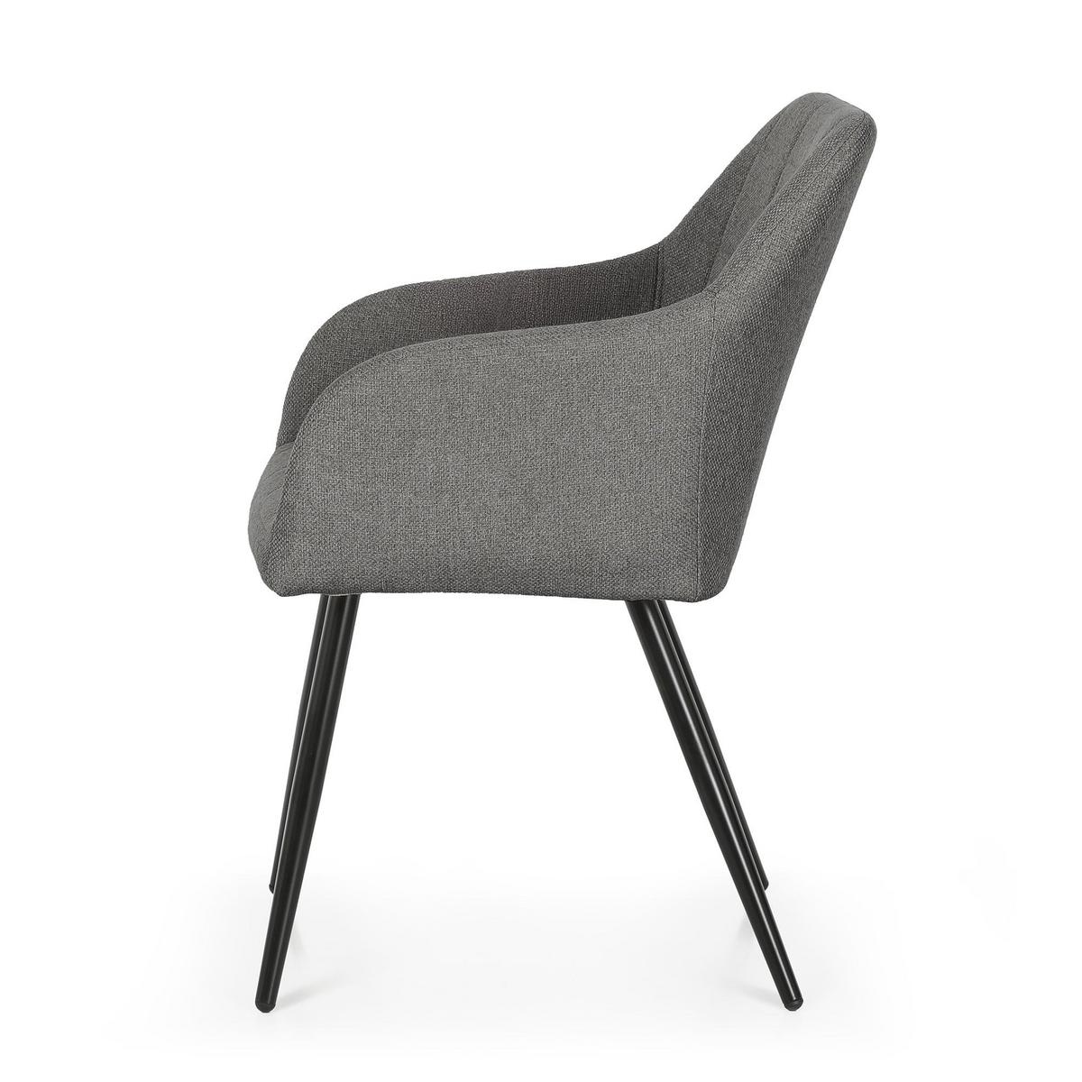 POLSTERSTUHL 6er Set, Metallbeine Graphit, Schwarz, x 54/82/58 - Schwarz, Textil (54/82/51cm) - RAUMHIRSCH FURNITURE