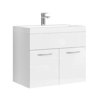 BADMÖBEL-SET Montreal 2 Teile Weiß Hochglanz - 60 x 35 x 51 cm - Weiß, Holz (60/51/35cm) - Badplaats