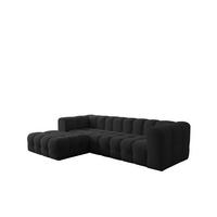 ECKSOFA Solvie In Tiffani - Schwarz, Holzwerkstoff/Textil (193/290cm) - Fun Möbel