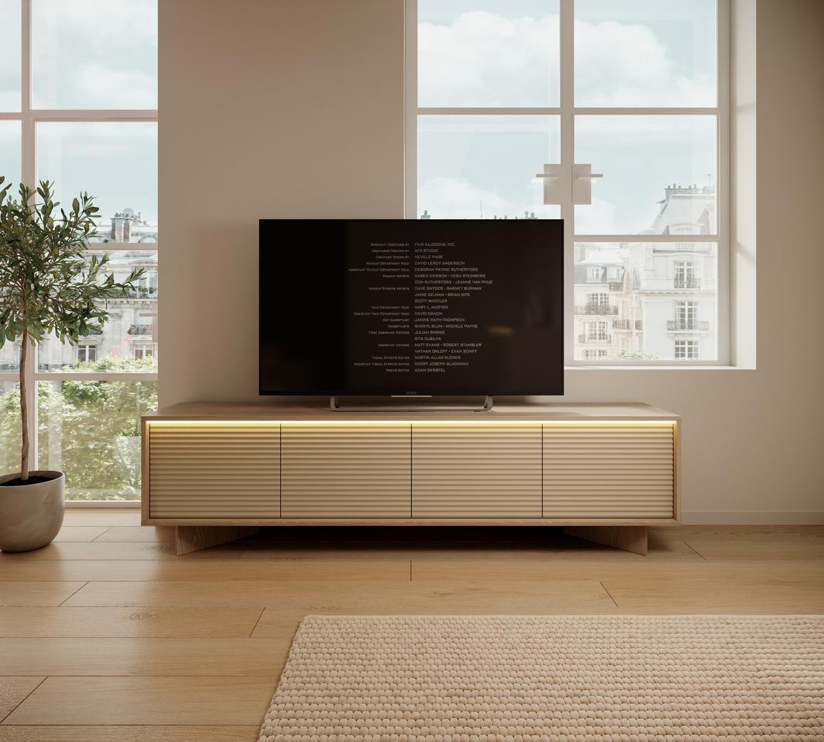 LOWBOARD RIGATO 203,9/54,4/40 cm, Beige - Beige, Holzwerkstoff (203.9/54.4/40cm) - MASSENO