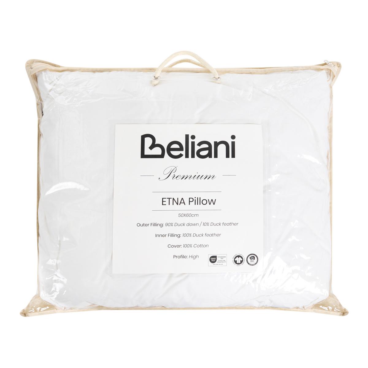 KOPFKISSEN Weiß 50/60 cm Etna - Weiß, Naturmaterialien (60/50cm) - Beliani