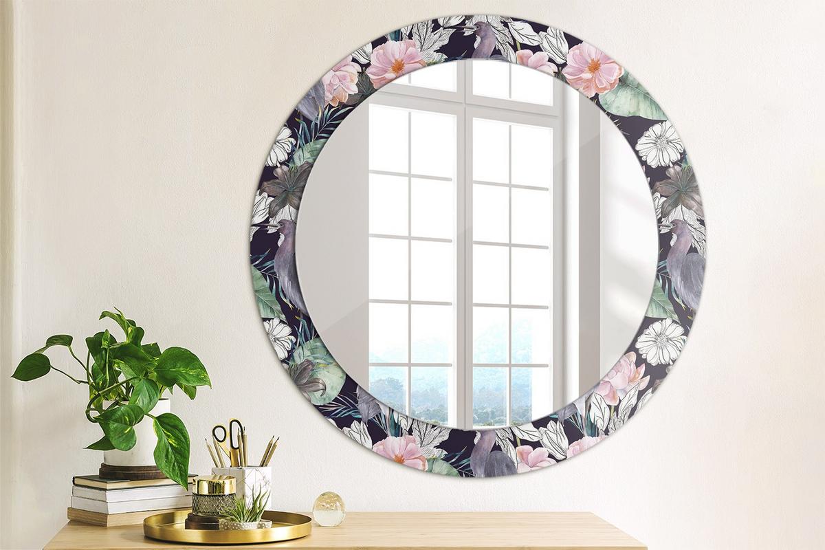 SPIEGEL Rund Ø 70 cm mit Aufdruck - Multicolor, Glas (70/70/0.4cm) - Wallfluent