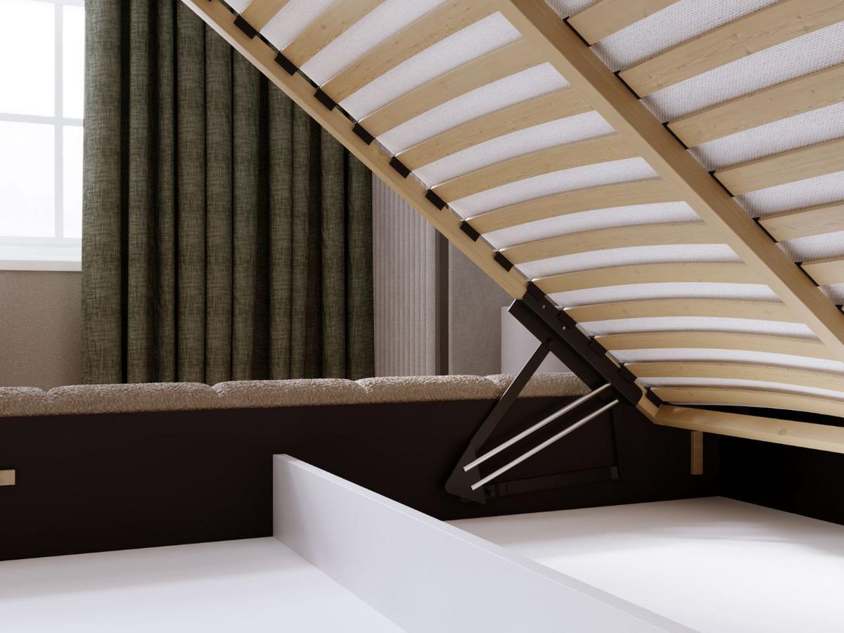 POLSTERBETT Orio 180x200 Braun - Braun, Textil (180/200cm) - Graingold