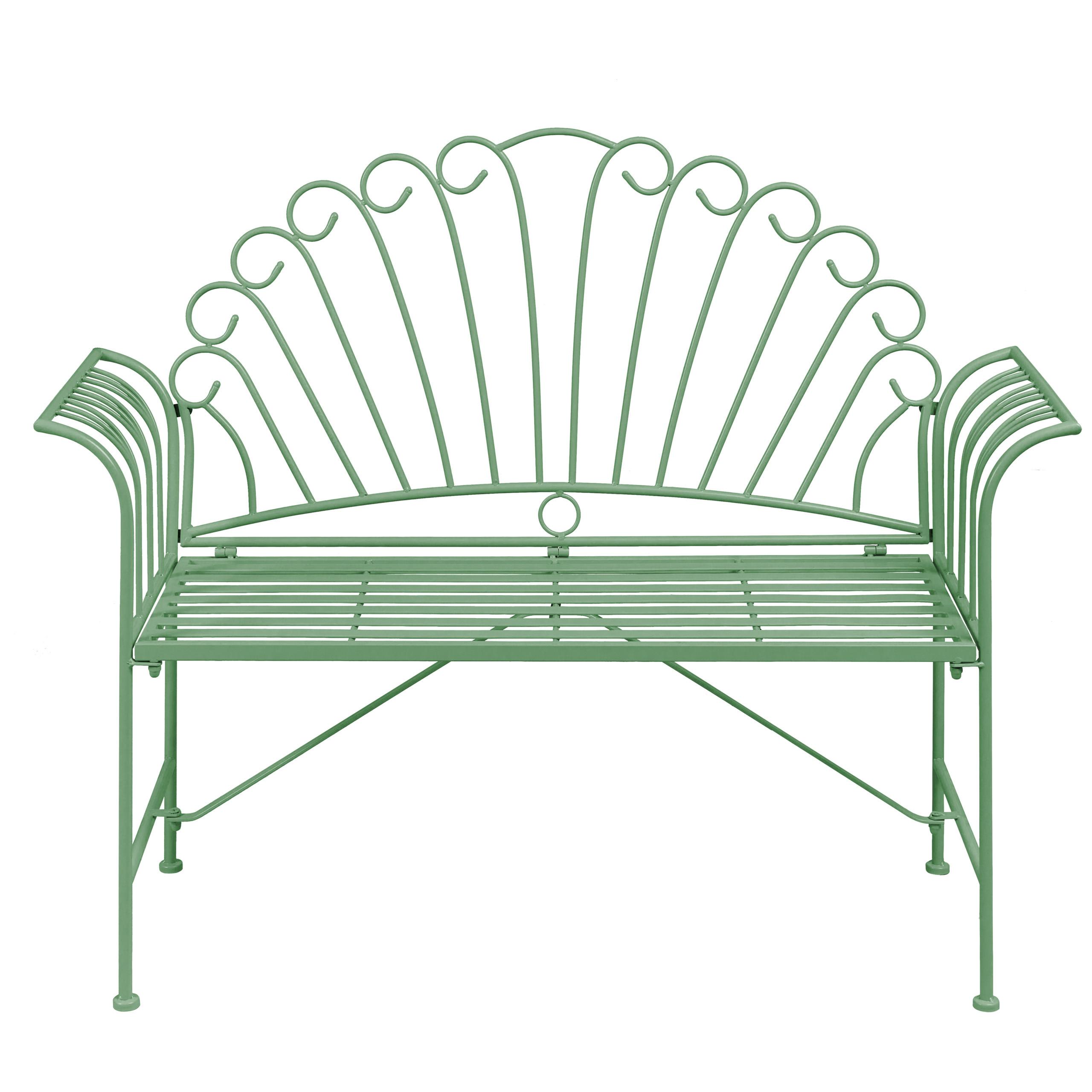 GARTENBANK Grün Cavinia - Grün, Metall (125/97/46cm) - Beliani