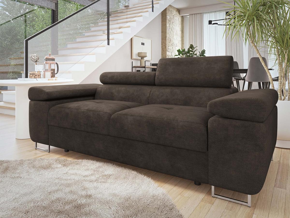 SOFA Torezio 2 - Dunkelbraun, Holz/Textil (198/90/102cm) - MIRJAN24