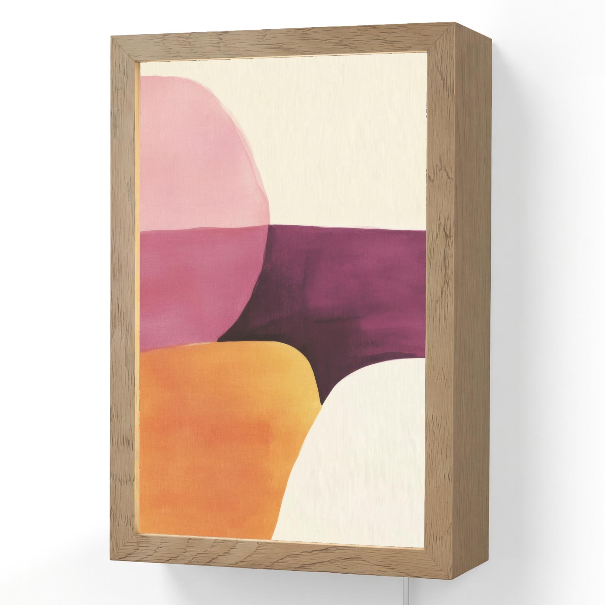 WANDLEUCHTE Formen - Abstrakt - Farbenfroh 20x30 cm - Rosa, Holzwerkstoff (20/30/8cm) - OnlyWow