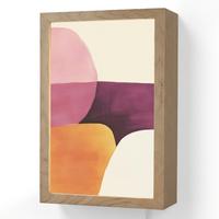 WANDLEUCHTE Formen - Abstrakt - Farbenfroh 20x30 cm - Rosa, Holzwerkstoff (20/30/8cm) - OnlyWow