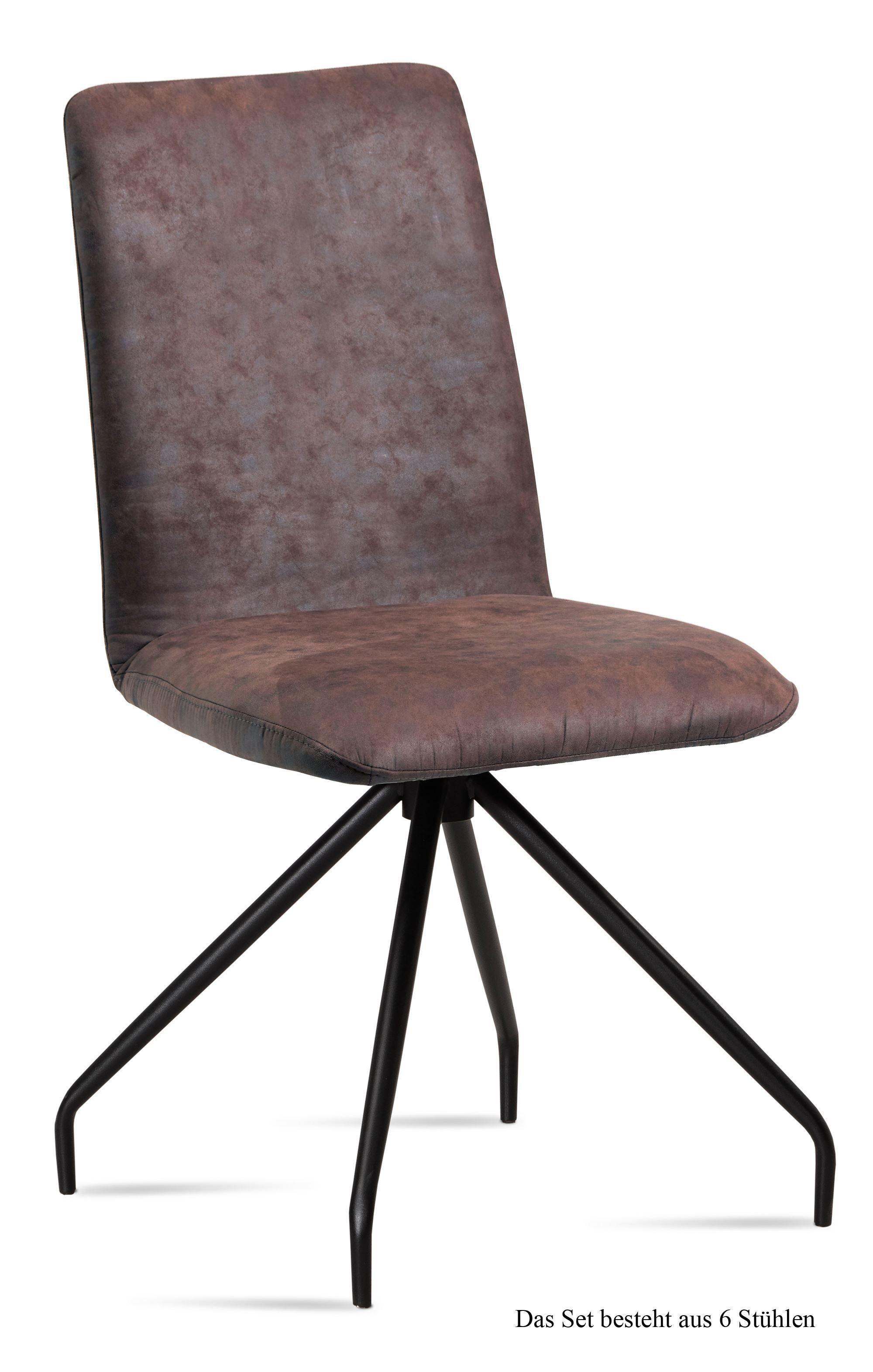 ESSZIMMERSTUHL (6er-Set) Desiri 47x92x60 Schwarz/Braun - Schwarz/Braun, Kunststoff (60/92/47cm) - 58aufmkessel