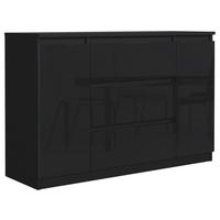 KOMMODE Schwarz, Hochglanz 120/79/39 - Schwarz Hochglanz/Schwarz, Holzwerkstoff (120/79/39cm) - RAUMHIRSCH FURNITURE