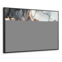 LEINWAND Bilder mit Rahmen - Marmor - Schwarz - Weiß - Gold - Luxus - Abstrakt - 140x90 - Goldfarben, Textil (140/90cm) - MuchoWow