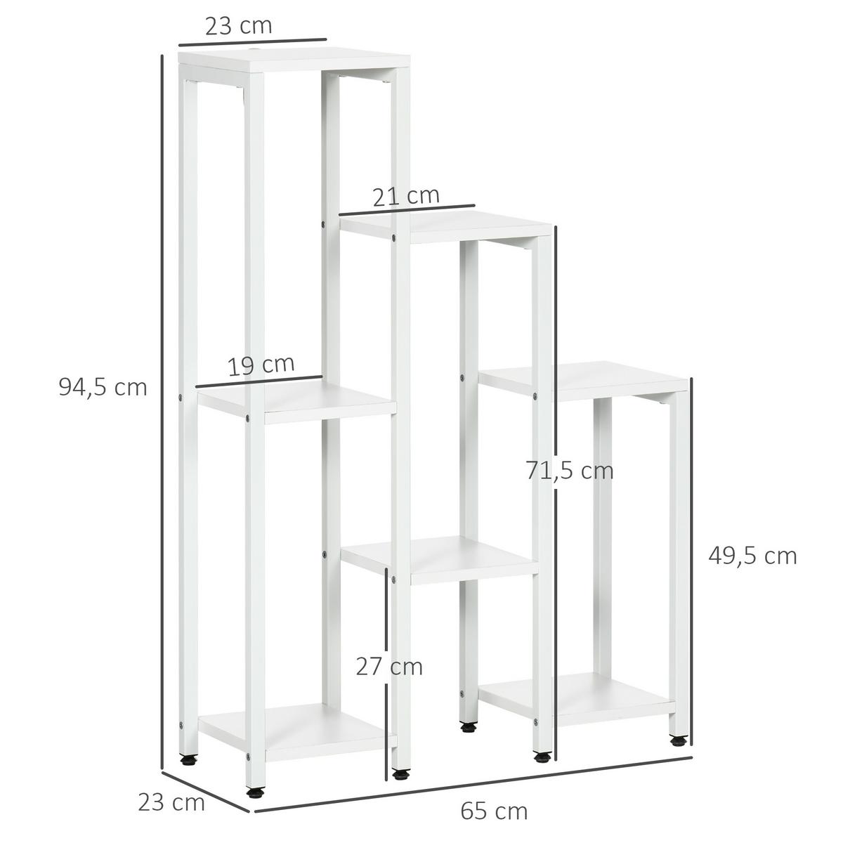 BLUMENSTÄNDER MDF Stahl Weiß - Weiß, Kunststoff (23/94.5/65cm) - Outsunny