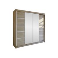 SCHWEBETÜRENSCHRANK Talin V - Silberfarben/Sonoma Eiche, Holzwerkstoff/Metall (180/215/58cm) - MIRJAN24