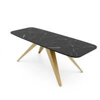 AUSZIEHTISCH FENTO 160/80/76 cm, Gold / Grigia Pietra (Steingrau) - Goldfarben/Grau, Holzwerkstoff/Metall (80/160/76cm) - Idohome