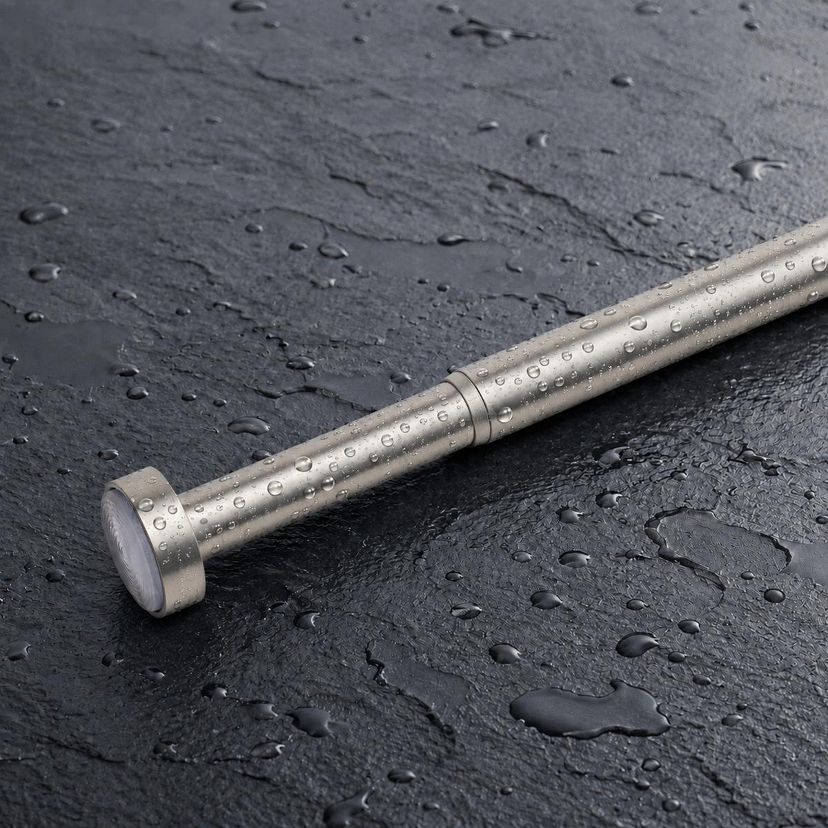 DUSCHVORHANGSTANGE ohne Bohren ausdrehbare Teleskop-Klemmstange aus Metall 125-220cm - Silberfarben, Metall (125cm) - Deco-Raum