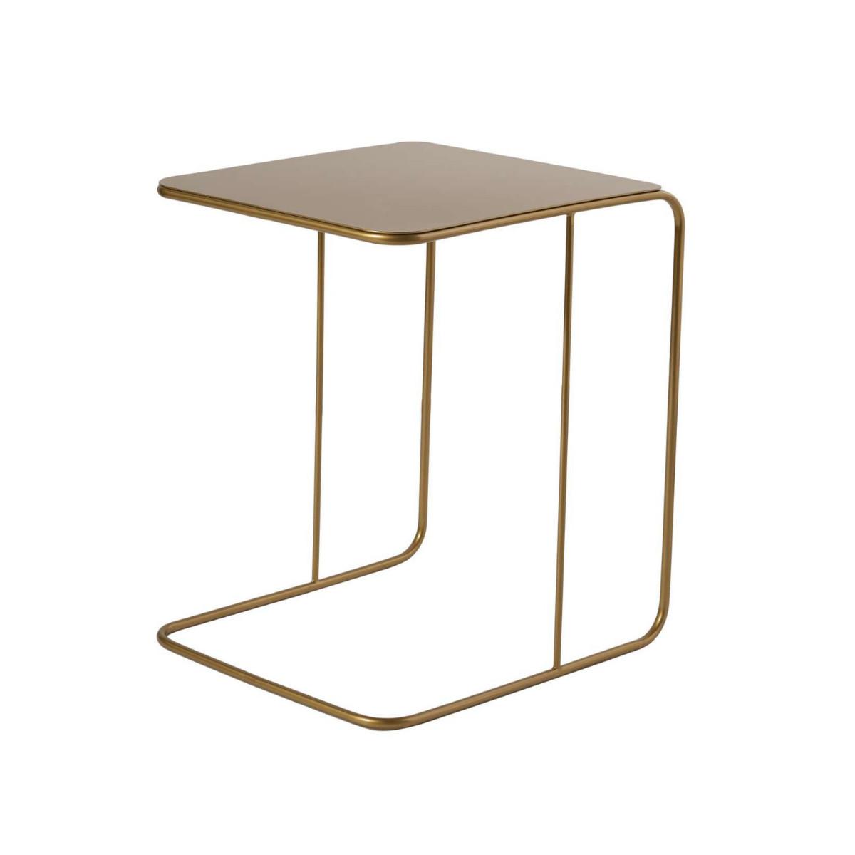 BEISTELLTISCH mit metallplatte 57/47/46 cm - Goldfarben, Metall (55/57/46cm) - Calicosy
