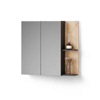 SPIEGELSCHRANK Ronco Anthrazit/Goldkraft Eiche 80 x 75 cm - Honigeiche/Anthrazit, Holzwerkstoff (80/75/17.2cm) - Livinity®