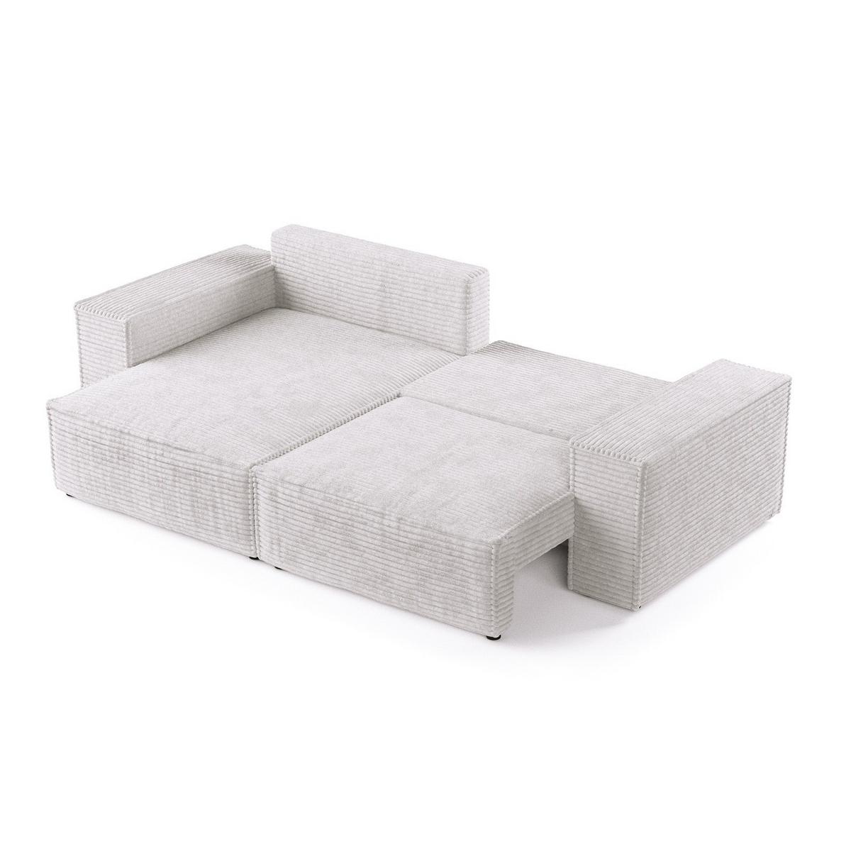 ECKSOFA CAVO mit Schlaffunktion Grau im Tilia Stoff - Schwarz/Grau, Holz/Holzwerkstoff (255/148cm) - AltaBeds