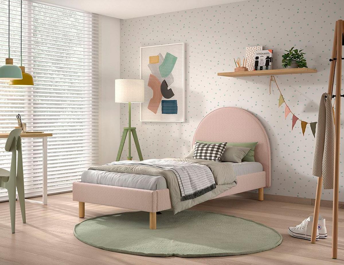 POLSTERBETT Karlotta 97x107x212 aus Holzwerkstoff in Rosa - Rosa, Holzwerkstoff (90/200cm) - 58aufmkessel