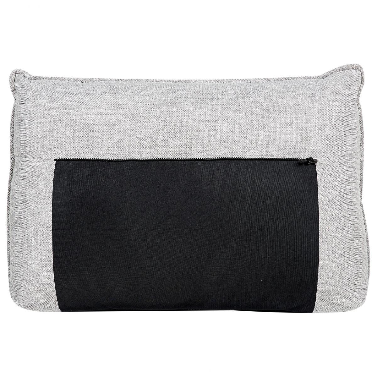 3-SITZER-ECKSOFA Leinen hellgrau rechtsseitig Elga - Schwarz/Grau, Textil (265/220cm) - Beliani