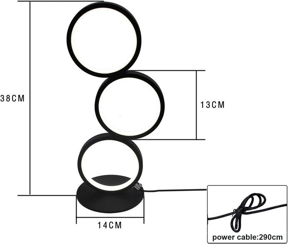 TISCHLAMPE Damien 38/17.5/1.7 cm - Schwarz, Metall (38/17.5/1.7cm) - ZMH