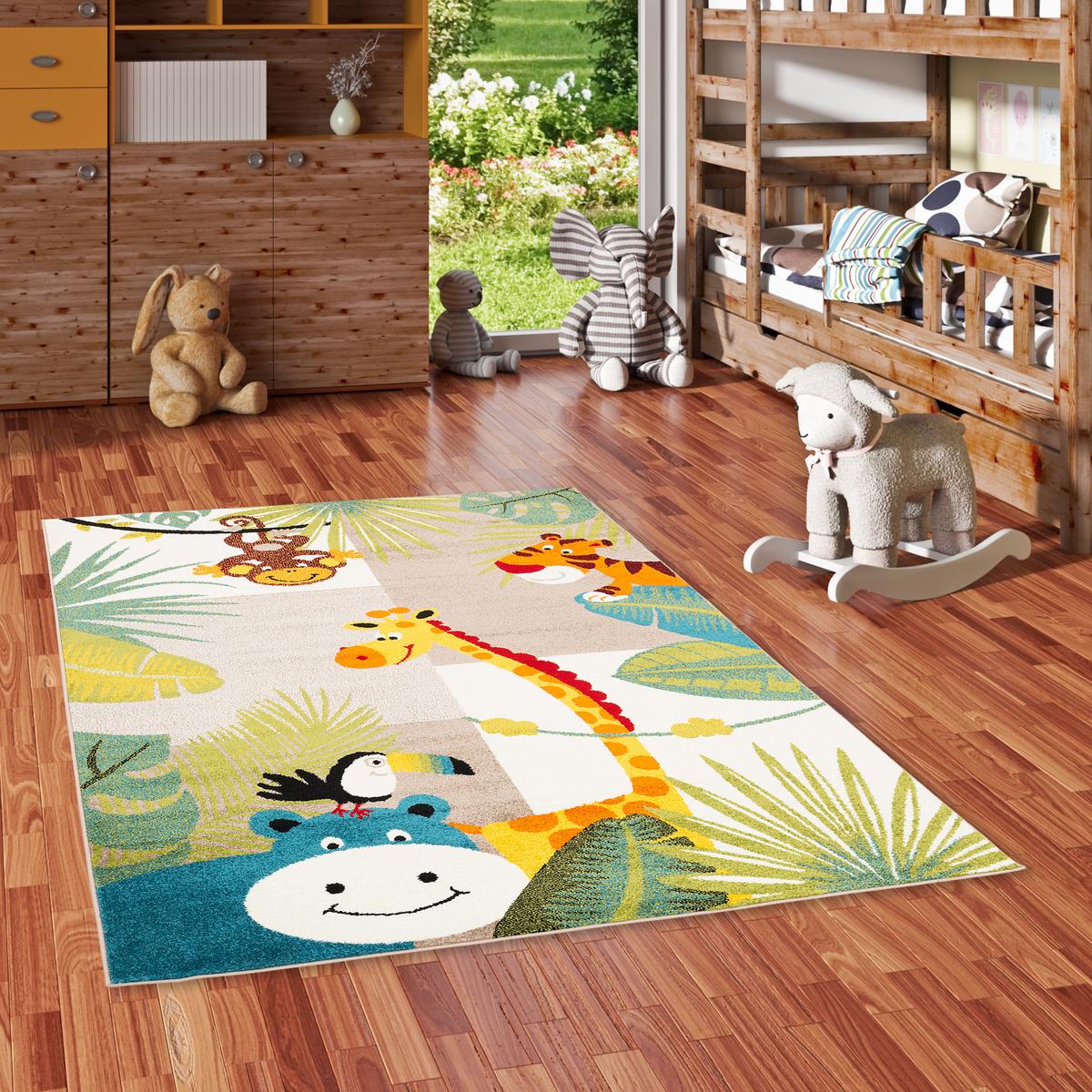 KINDER TEPPICH SOFTSTAR KIDS TIERWELT - Multicolor, Textil (140/200cm) - Pergamon