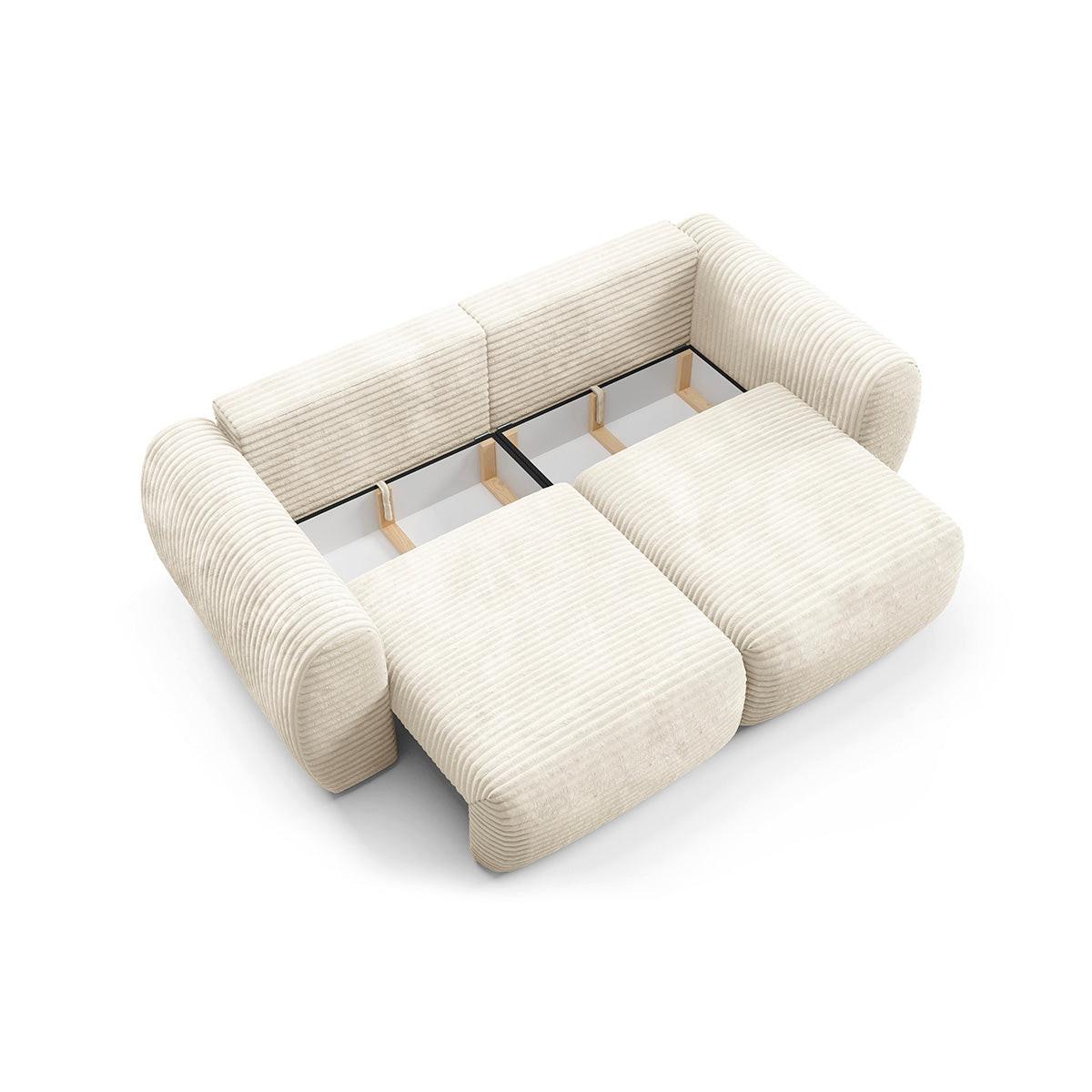 SOFA Camilla 3 Sitzplätze Gebrochenes Weiß - Weiß, Holz (266/95/121cm) - Petits-meubles