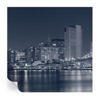 FOTOTAPETE 250x250 cm - Nachtstadt - Schwarz, Textil (250/250cm) - Wallfluent