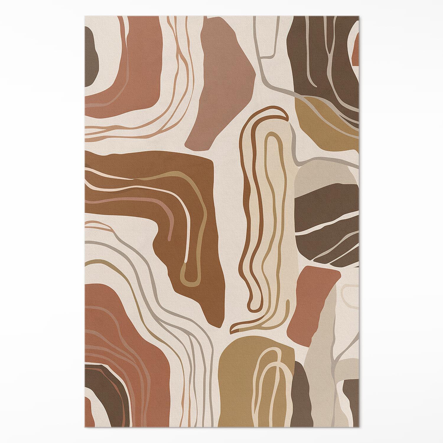 TEPPICH 80x120 cm Pastell-Boho Formen Unregelmäßige Linien & Flecken - Multicolor, Kunststoff (80/120cm) - Wallfluent