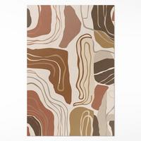 TEPPICH 80x120 cm Pastell-Boho Formen Unregelmäßige Linien & Flecken - Multicolor, Kunststoff (80/120cm) - Wallfluent