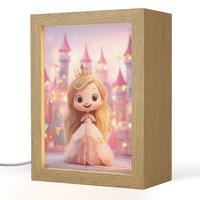 NACHTTISCHLAMPE Prinzessin - Rosa - Schloss 15x20 cm - Rosa, Holzwerkstoff (8/15/20cm) - OnlyWow